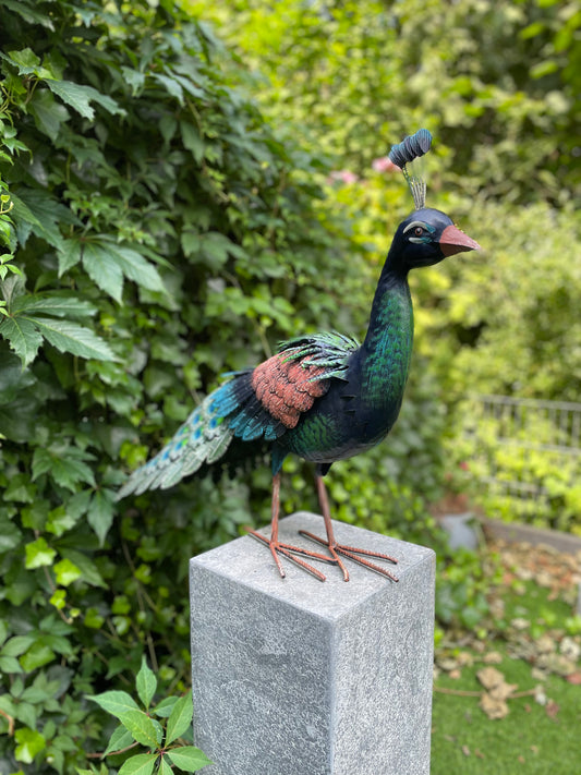 Pavão de metal - 40x28x10cm - 2Kg