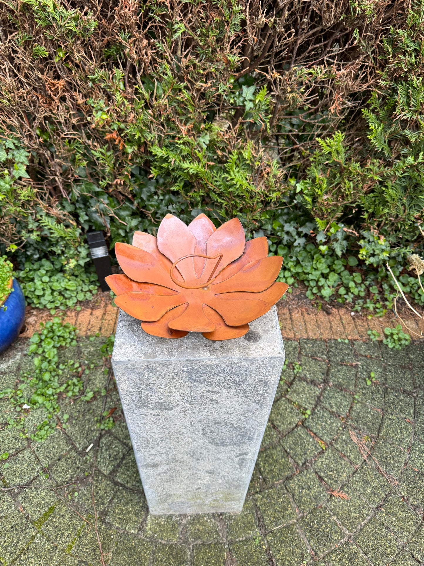 Flor de ferrugem - Flor porta-vela - 25x25x10cm - 1 Kg