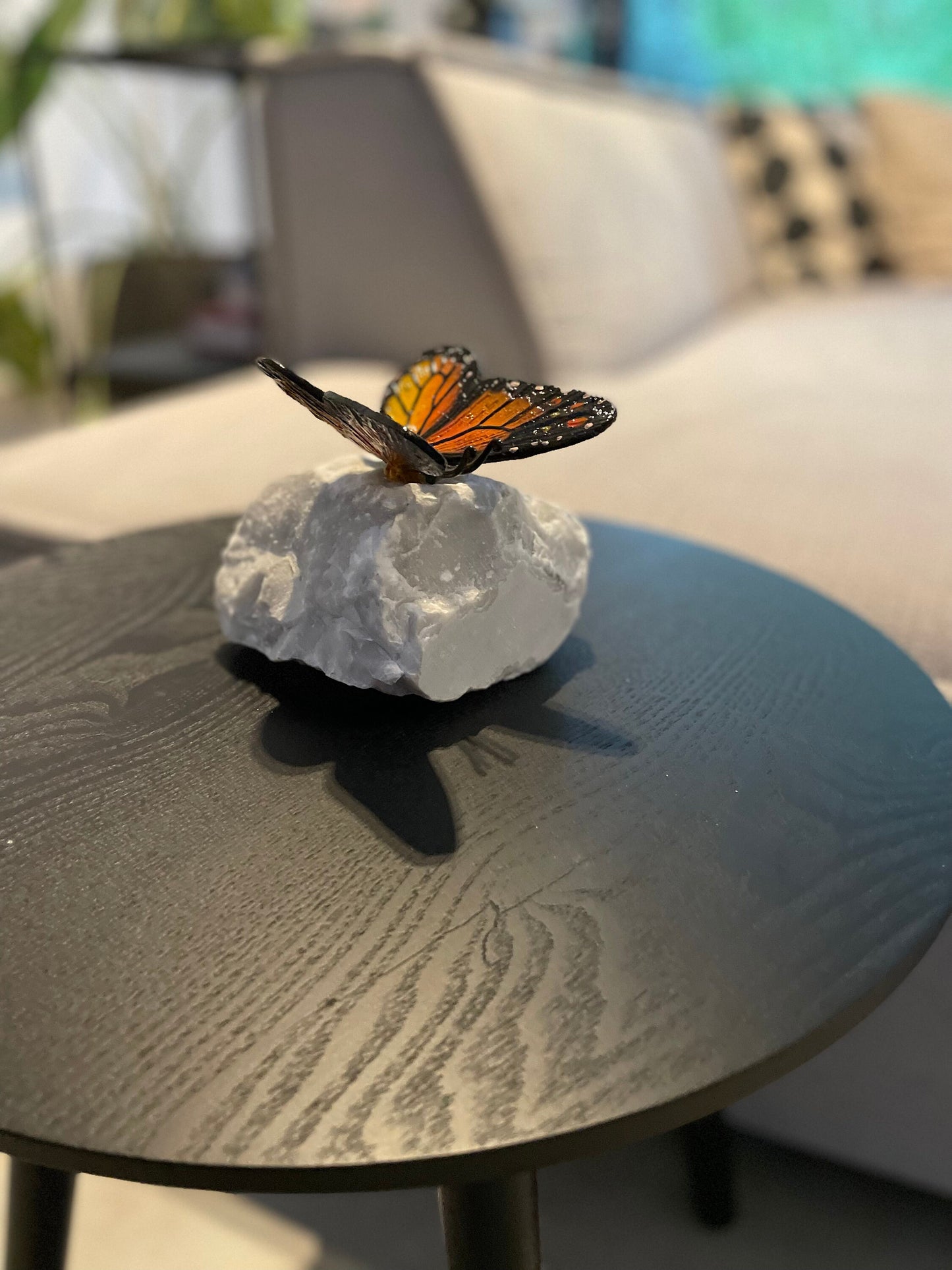 Colorful Butterfly – Bronze Sculpture. 11x11x12cm