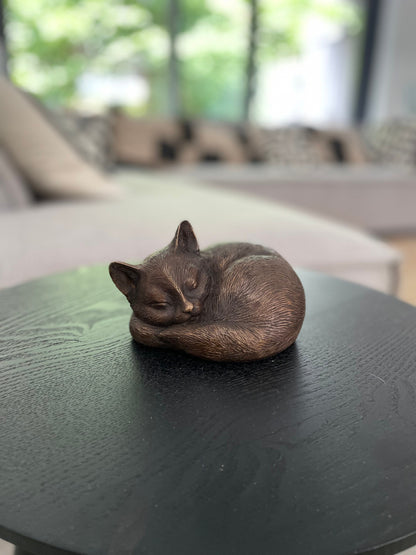 Sleeping Cat – Bronze Sculpture. 11x14x9cm