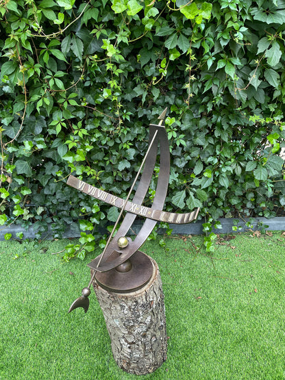 Lunar Sundial – Bronze Sculpture. 40x40x49cm