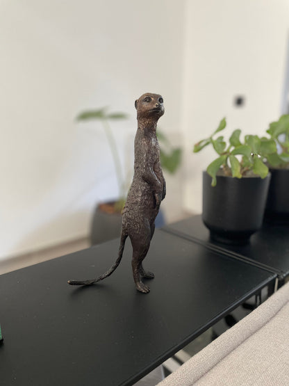 Sentinel Meerkat – Bronze Sculpture. 14x9x28cm