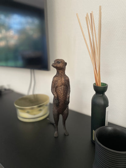 Sentinel Meerkat – Bronze Sculpture. 14x9x28cm
