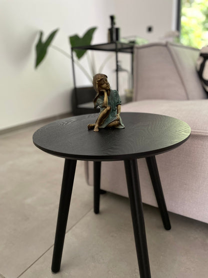 Dreaming Girl – Bronze Sculpture. 9x10x13cm