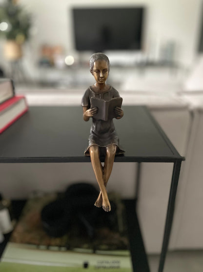 Reading in Silence – Bronze Sculpture. 7x11x22cm - 0.8Kg