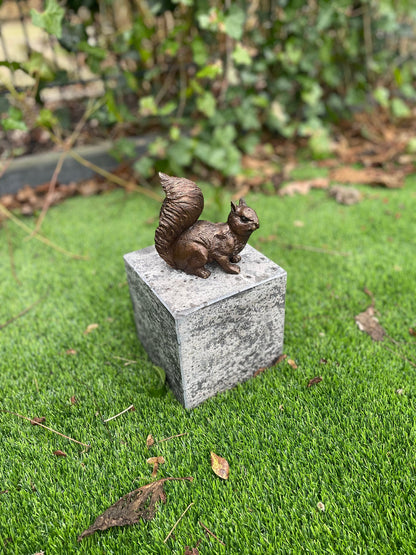 Alert Squirrel – Bronze Sculpture. 12x6x12cm - 0.7Kg