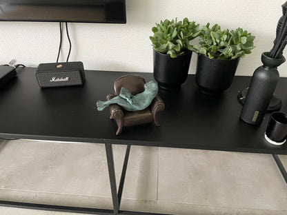 Reading Frog – Bronze Sculpture. 18x11x13cm - 2Kg