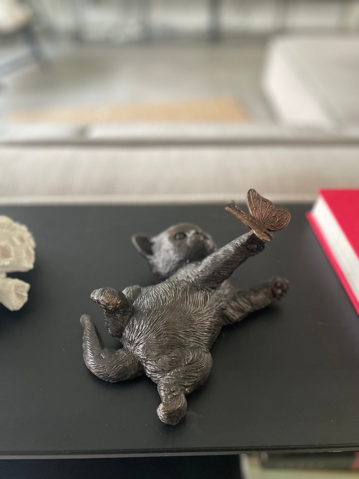 Playful Kitten – Bronze Sculpture. 11x16x22cm - 1.2Kg