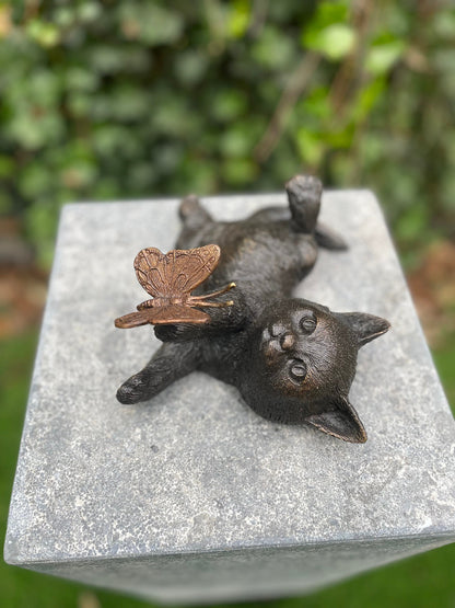 Playful Kitten – Bronze Sculpture. 11x16x22cm - 1.2Kg
