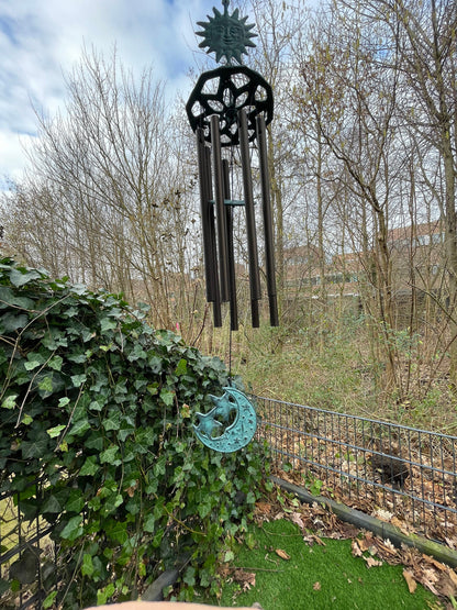 Sun & Moon Chimes – Bronze Sculpture. 10x10x55cm - 0.7Kg