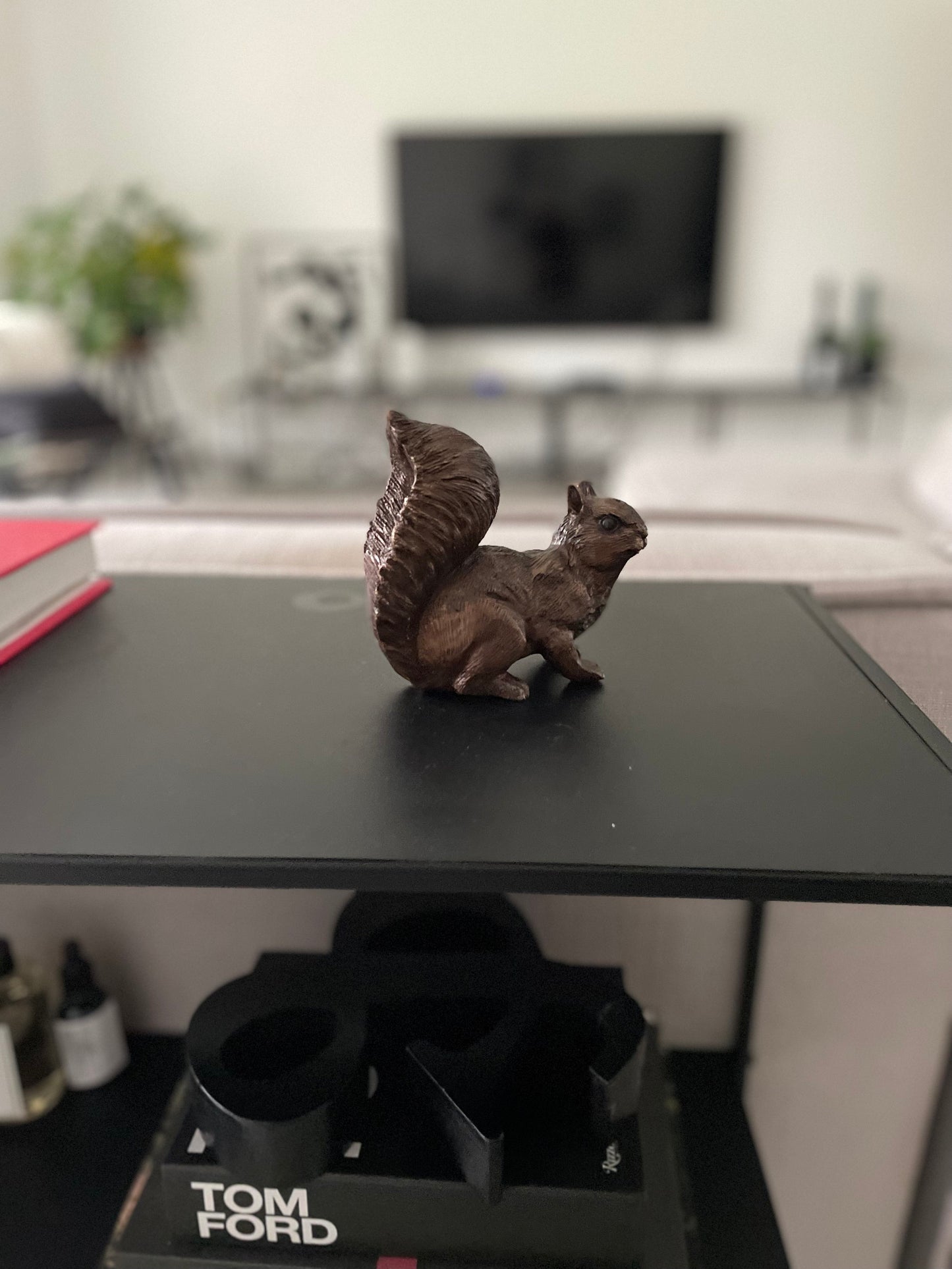 Alert Squirrel – Bronze Sculpture. 12x6x12cm - 0.7Kg