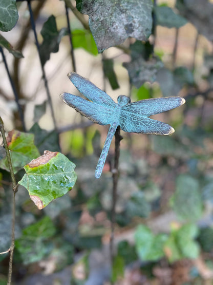 Dragonfly Garden Stake – Bronze Sculpture. 10x10x60cm