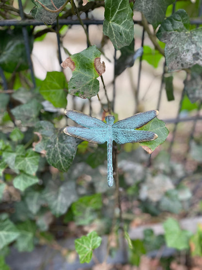 Dragonfly Garden Stake – Bronze Sculpture. 10x10x60cm