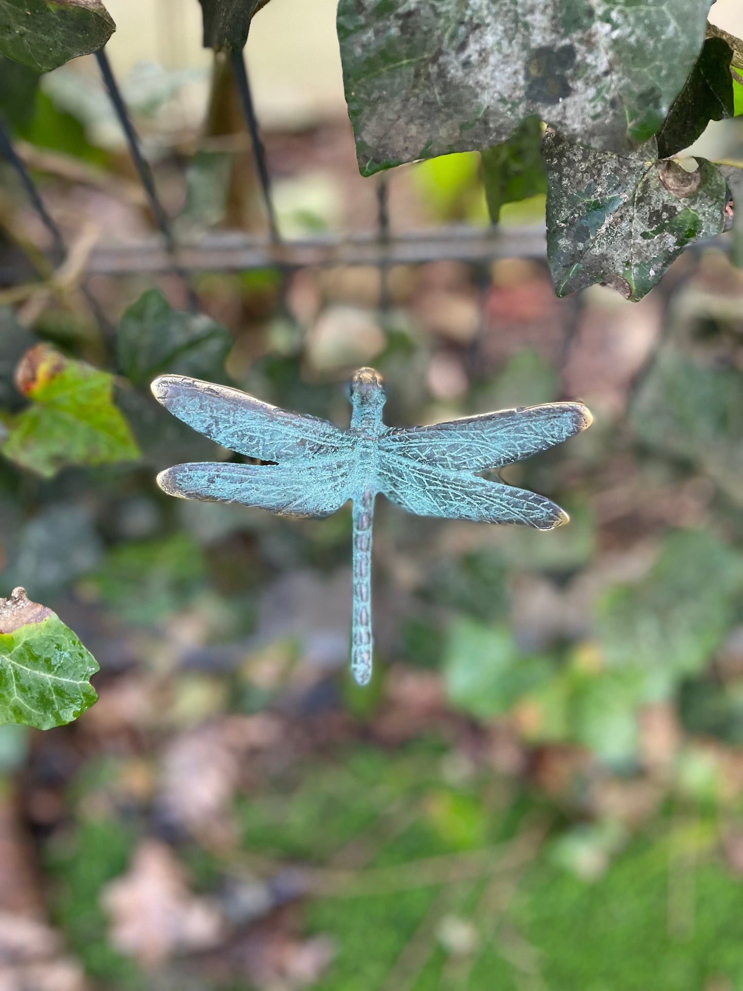 Dragonfly Garden Stake – Bronze Sculpture. 10x10x60cm