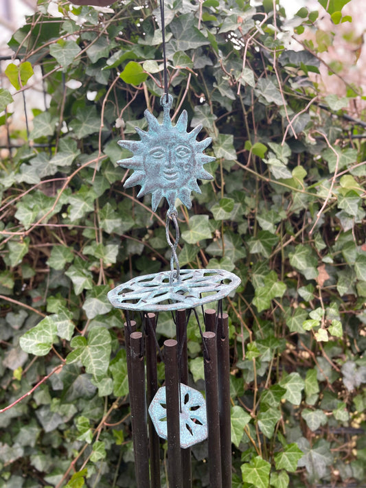 Sun & Moon Chimes – Bronze Sculpture. 10x10x55cm - 0.7Kg