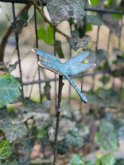 Dragonfly Garden Stake – Bronze Sculpture. 10x10x60cm