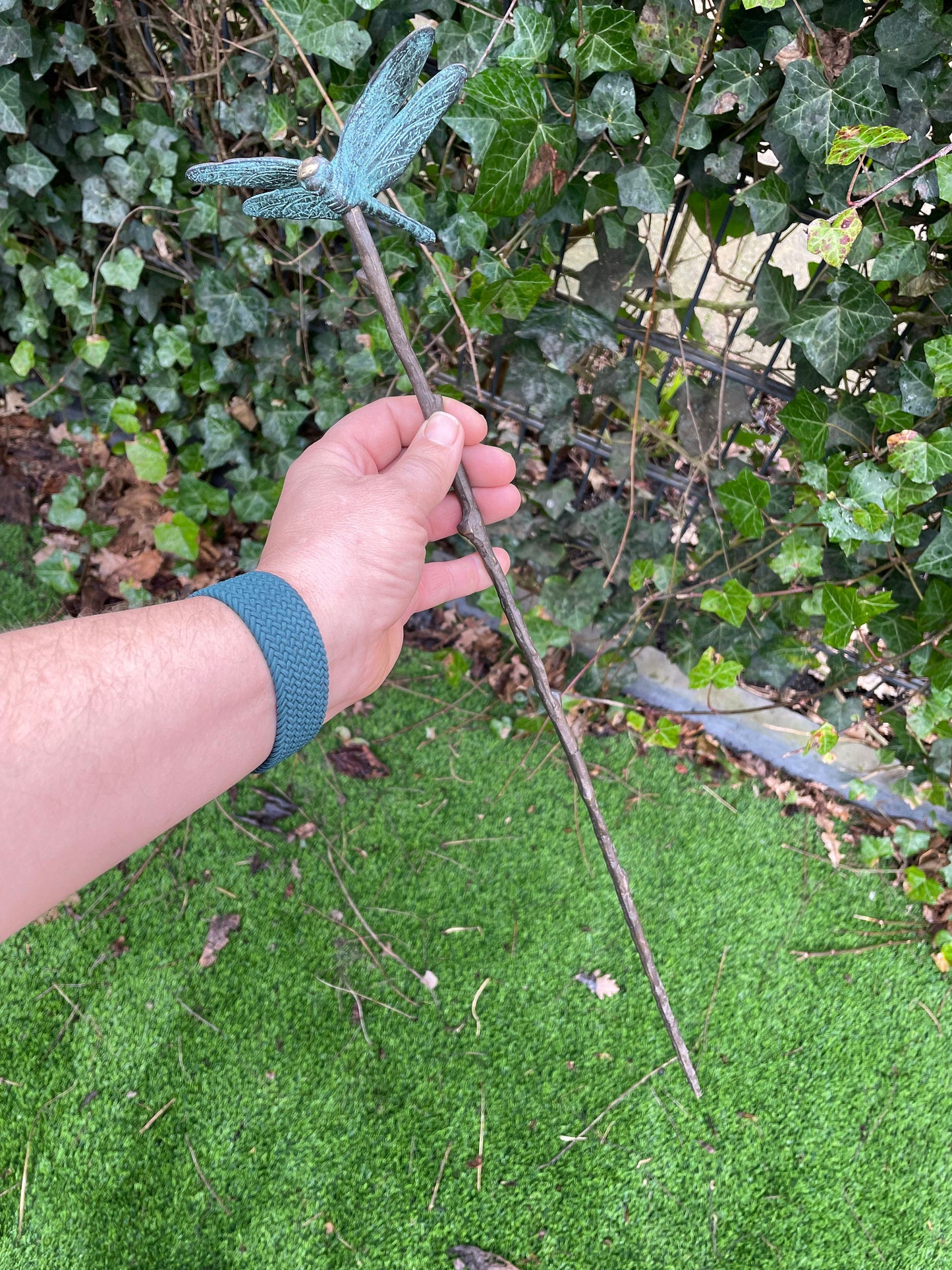 Dragonfly Garden Stake – Bronze Sculpture. 10x10x60cm