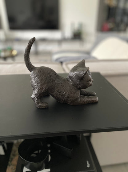 Stretching Kitten – Bronze Sculpture. 18x7x16cm - 1Kg