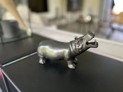 Playful Hippo – Bronze Sculpture. 20x7x12cm - 0.8Kg