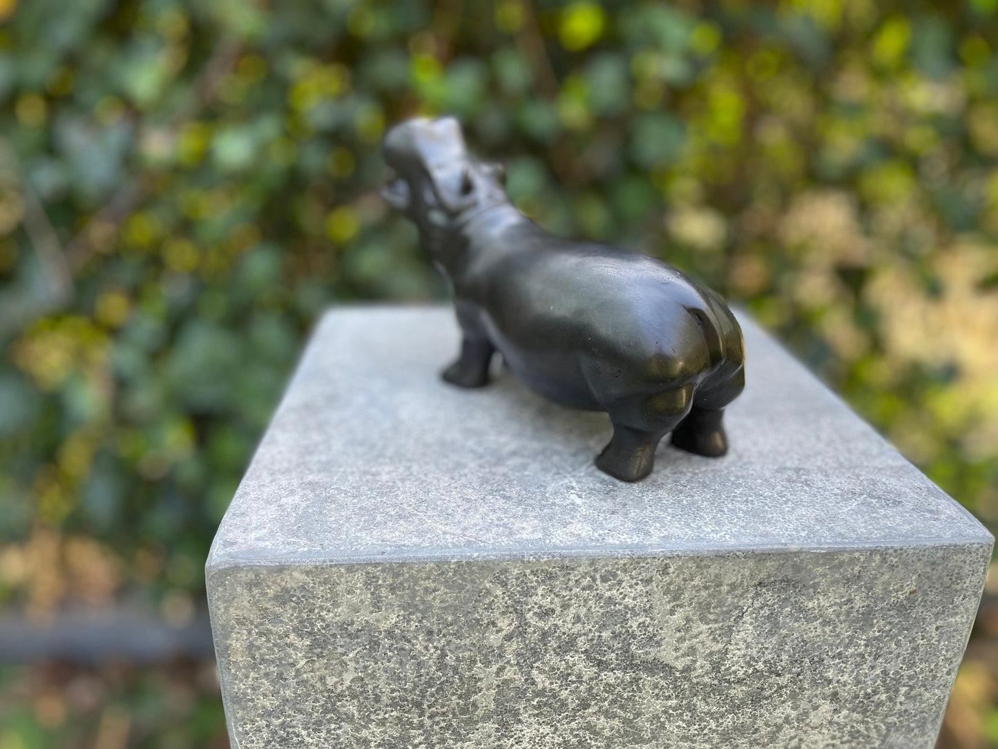 Playful Hippo – Bronze Sculpture. 20x7x12cm - 0.8Kg