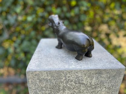 Playful Hippo – Bronze Sculpture. 20x7x12cm - 0.8Kg