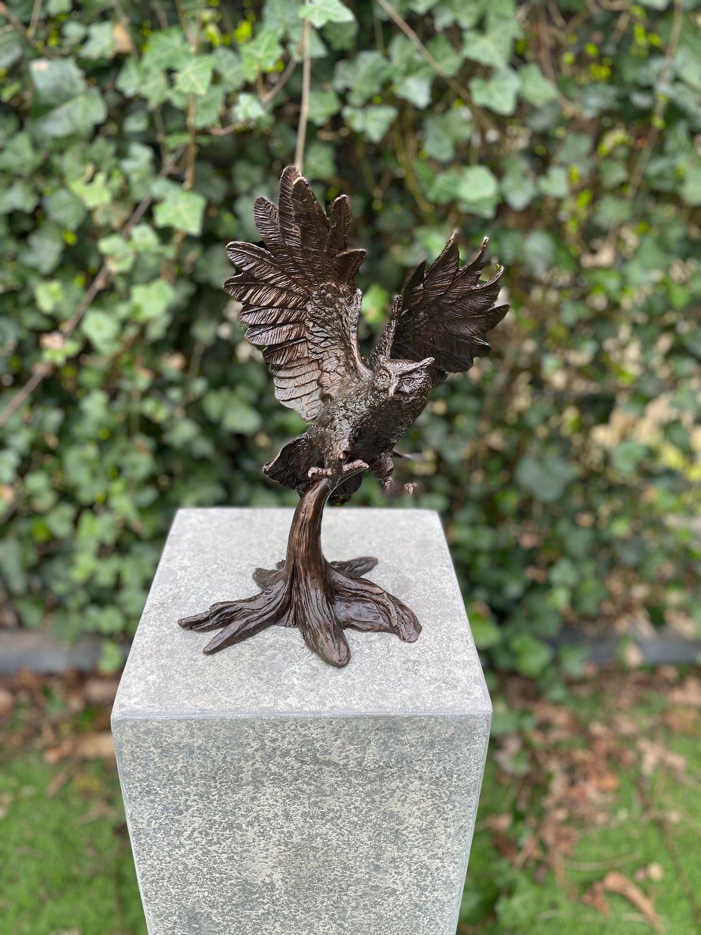 Majestic Owl in Flight – Bronze Sculpture. 19x23x30cm - 3Kg