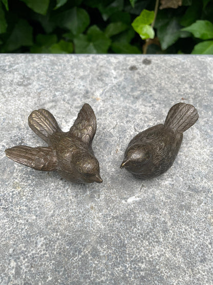Duo Birds – Bronze Sculpture. 7x6x3cm - 0.3Kg