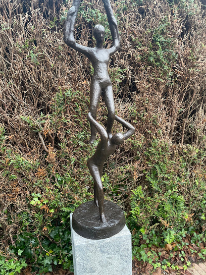 Human Tower – Bronze Sculpture. 27x27x155cm - 17Kg