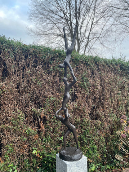 Human Tower – Bronze Sculpture. 27x27x155cm - 17Kg