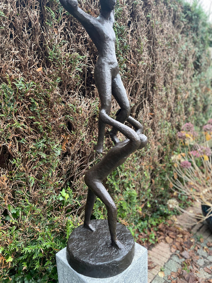 Human Tower – Bronze Sculpture. 27x27x155cm - 17Kg