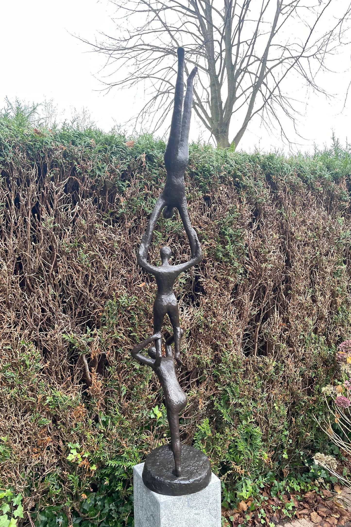Human Tower – Bronze Sculpture. 27x27x155cm - 17Kg