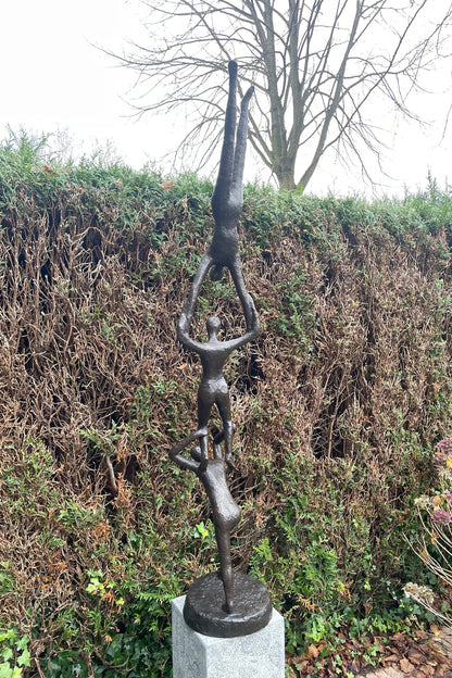 Human Tower – Bronze Sculpture. 27x27x155cm - 17Kg