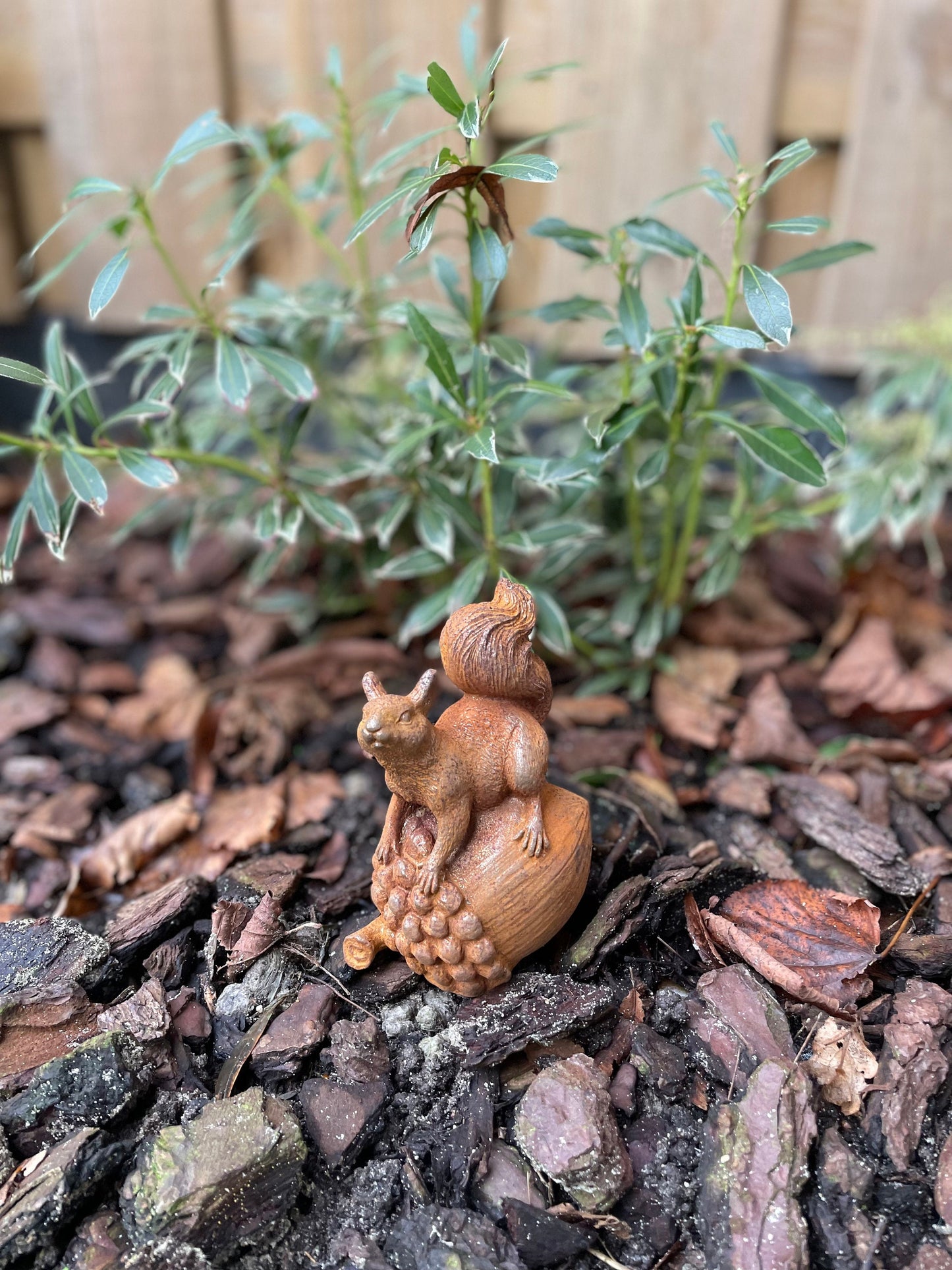 Squirrel on Acorn – Iron Sculpture. 13x6x8cm - 2.1Kg