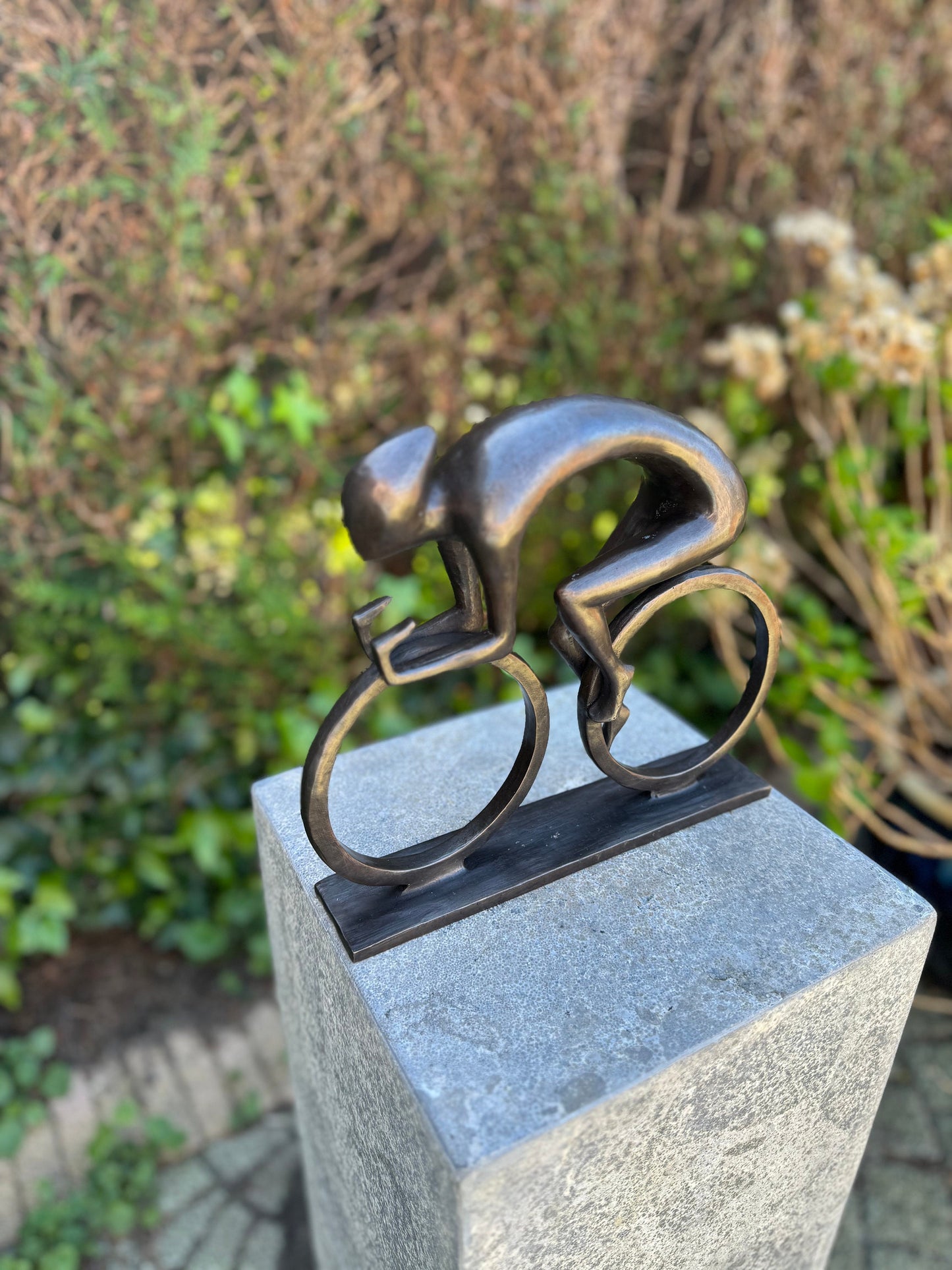 Cyclist in Motion – Bronze Sculpture. 26x5x23cm - 2.4Kg