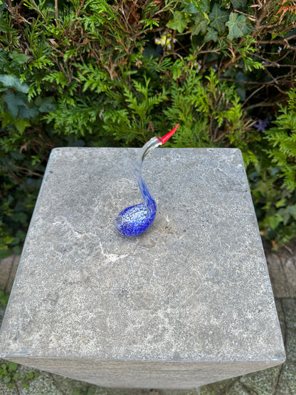 Blue Swan – Glass Sculpture. 12x3x10cm - 0.1Kg