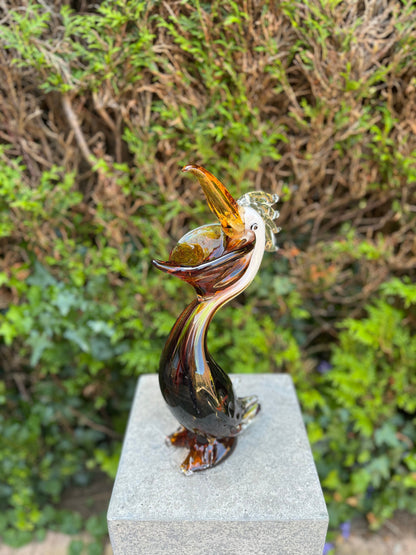Colorful Pelican – Glass Sculpture. 37x9x15cm - 2.6Kg