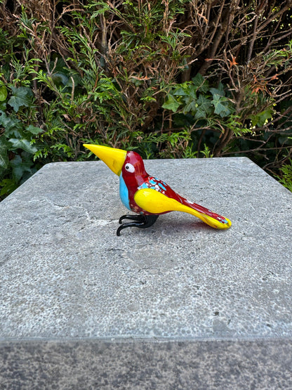 Tropical Bird – Glass Sculpture. 6x3x11cm - 0.1Kg