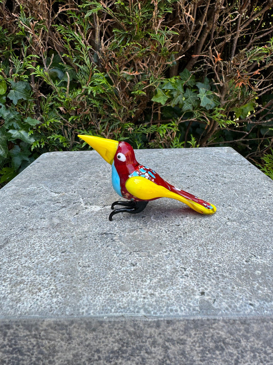 Tropical Bird – Glass Sculpture. 6x3x11cm - 0.1Kg