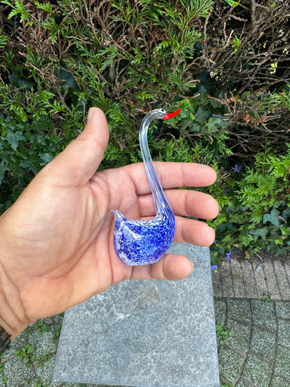 Blue Swan – Glass Sculpture. 12x3x10cm - 0.1Kg