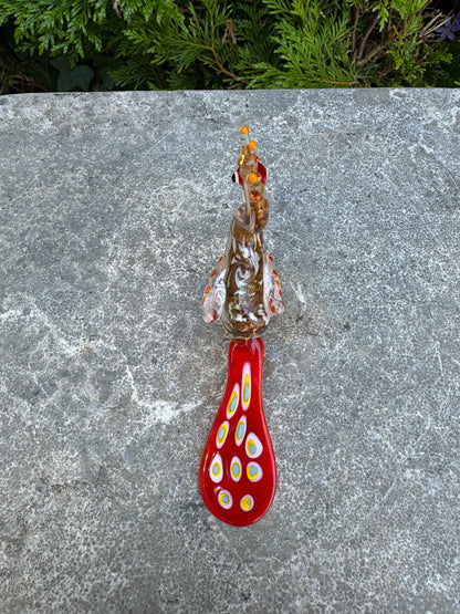 Crowned Swan – Glass Sculpture. 7x3x13cm - 0.1Kg