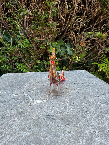 Crowned Swan – Glass Sculpture. 7x3x13cm - 0.1Kg