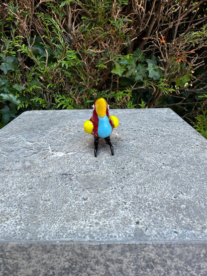 Tropical Bird – Glass Sculpture. 6x3x11cm - 0.1Kg