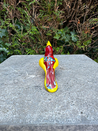 Tropical Bird – Glass Sculpture. 6x3x11cm - 0.1Kg