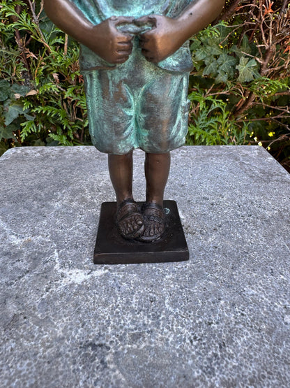 Standing Boy – Bronze Sculpture. 8x5x20cm - 1.2Kg