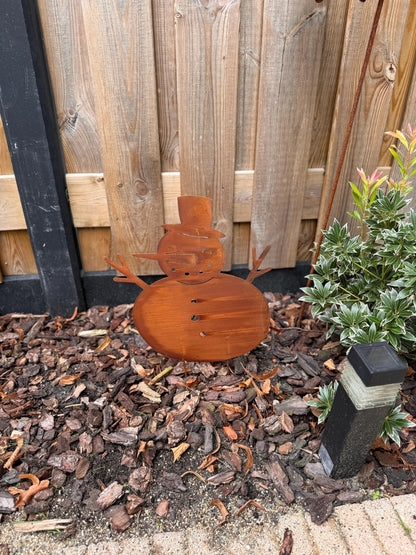 Rustic Snowman – Iron Sculpture. 33x1x67cm