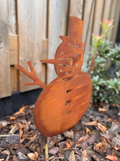 Rustic Snowman – Iron Sculpture. 33x1x67cm