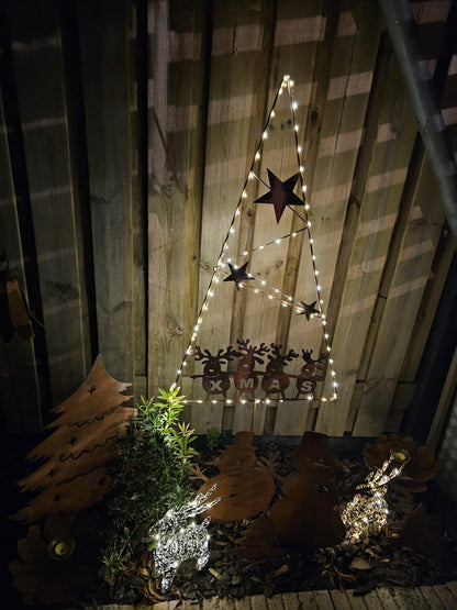 Xmas Reindeer Tree – Iron Sculpture. 58x1x160cm