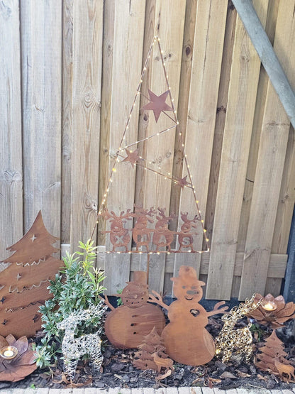 Xmas Reindeer Tree – Iron Sculpture. 58x1x160cm