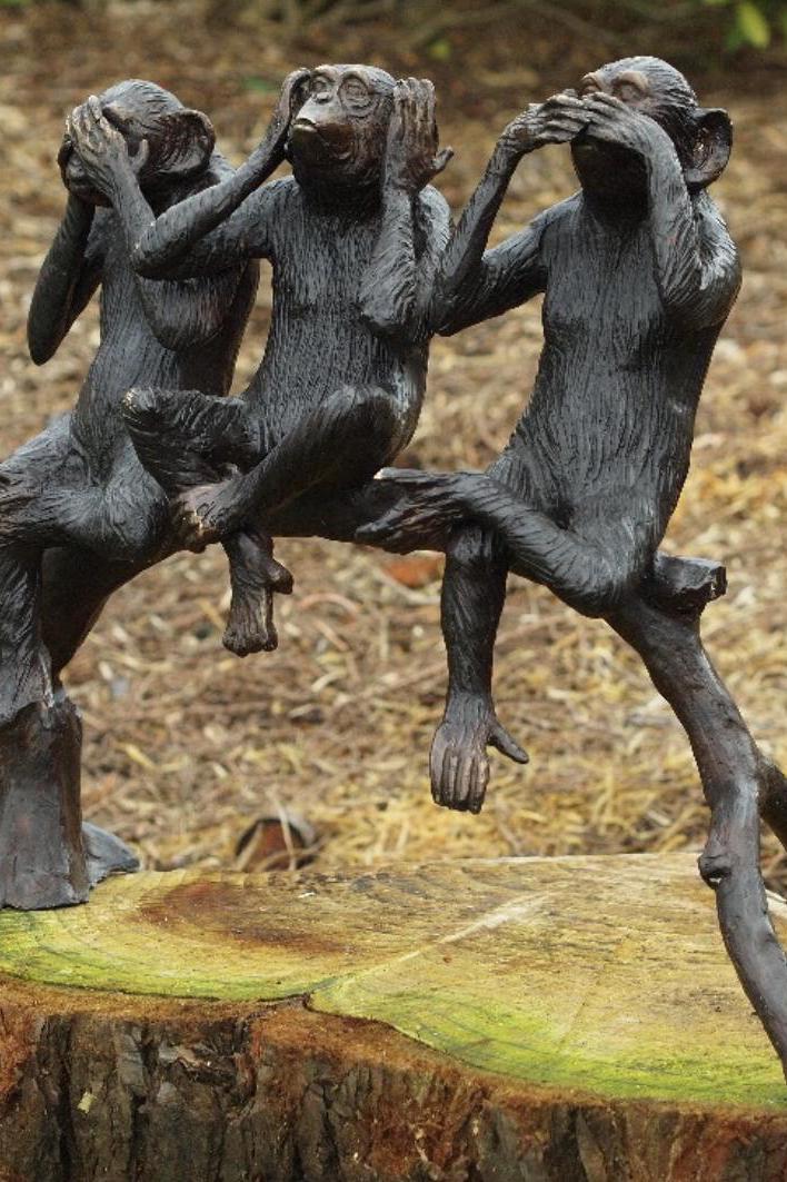 Three Wise Monkeys – Bronze Sculpture. 28x60x45cm - 7Kg