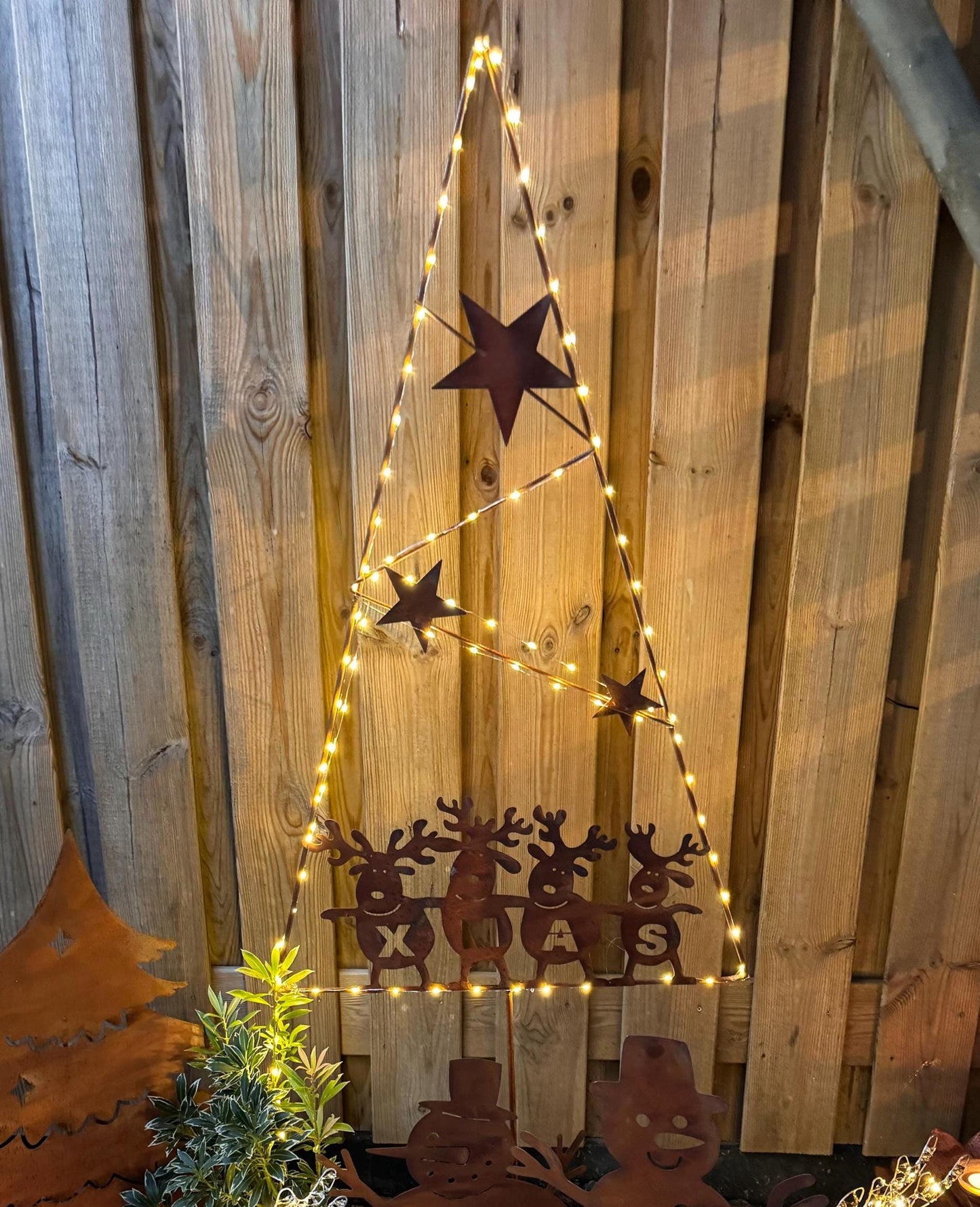 Xmas Reindeer Tree – Iron Sculpture. 58x1x160cm